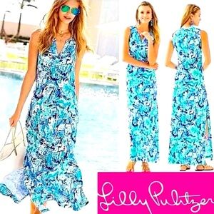 🦄 Rare!!! Lilly Pulitzer Maxi Dress With Side Slit